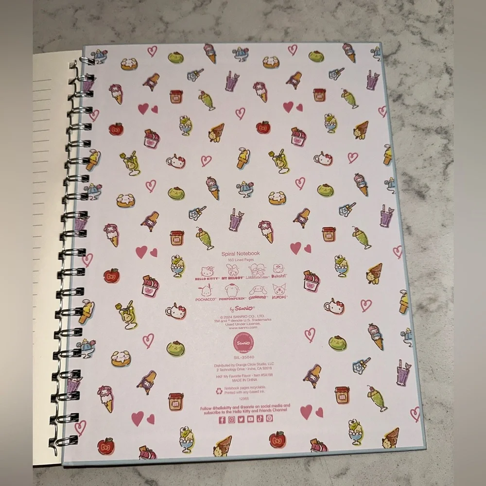 NEW Hello Kitty and Friends Spiral Notebook Hard Cover 160 Lined Pages - Picture 7 of 8
